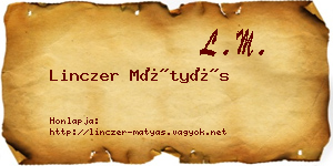 Linczer Mátyás névjegykártya